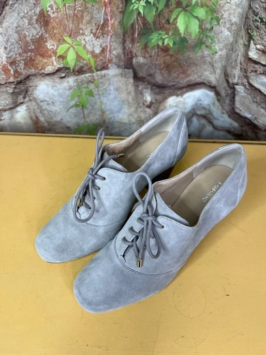 LANDS' END Gray Suede Lace-Up Oxfords, 7B - Picture 3 of 16